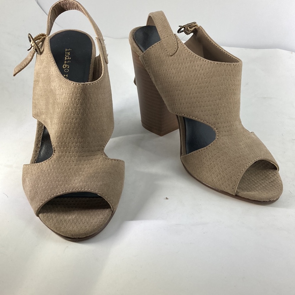 Nude thick heels 8 platforms sandals